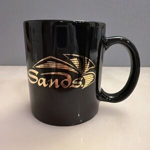 Vintage Sands Hotel Casino Rare Logo Coffee Cup Mug Black & Gold